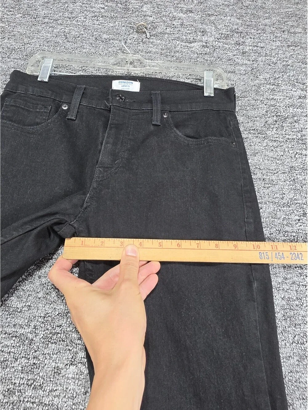 Denizen from Levi's Men's Slim Fit Black Dark Wash Denim Jeans Stretch 5-Pocket